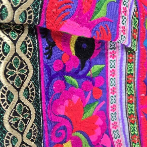 Vtg large embroidered boho hippie festival purse bag - Picture 8 of 9